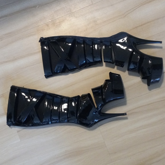 Pleaser Cut-out Gladiator Stiletto Boots - Picture 2 of 12